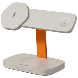 CANYON Wireless Charging Station Hexagon 310 3in1 LightGrey/Orange - thumbnail 2
