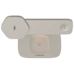 CANYON Wireless Charging Station Hexagon 310 3in1 LightGrey/Orange - thumbnail 3