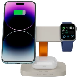 CANYON Wireless Charging Station Hexagon 310 3in1 LightGrey/Orange - thumbnail 5