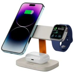 CANYON Wireless Charging Station Hexagon 310 3in1 LightGrey/Orange - thumbnail 6