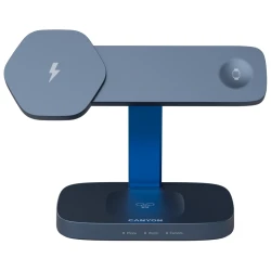 CANYON Wireless Charging Station Hexagon 310 3in1 DarkGrey/Blue - thumbnail 1