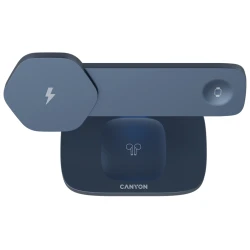 CANYON Wireless Charging Station Hexagon 310 3in1 DarkGrey/Blue - thumbnail 3