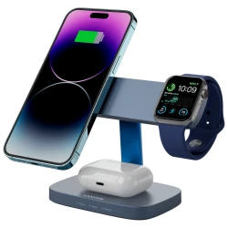 CANYON Wireless Charging Station Hexagon 310 3in1 DarkGrey/Blue - thumbnail 6