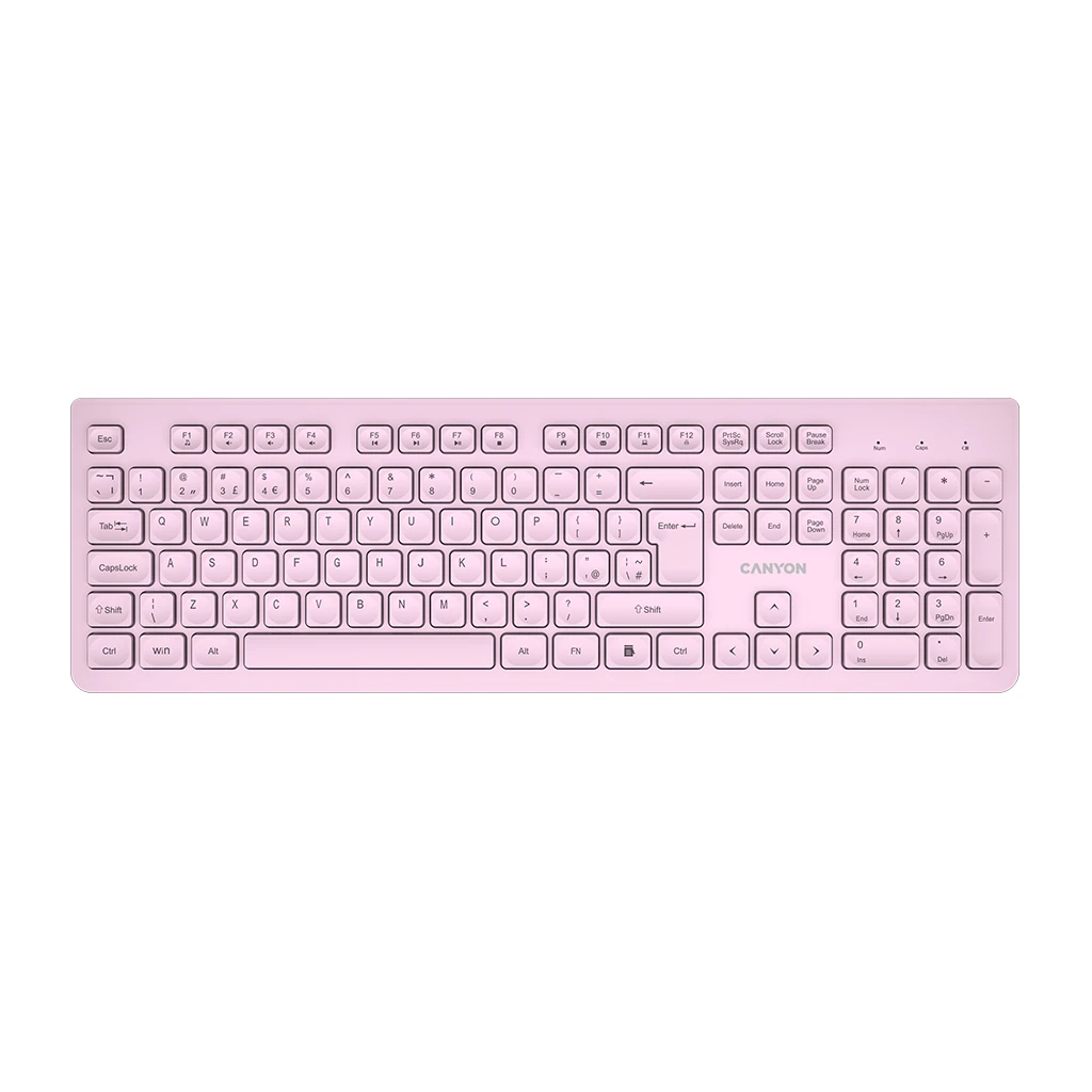 CANYON Keyboard HKB-W01 EN/AD AAA Wireless Pink - image 1
