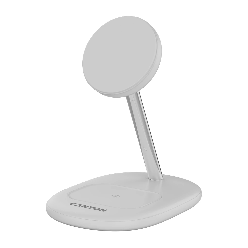 CANYON wireless charger WCS-205 15W Qi2 2in1 White - image 1