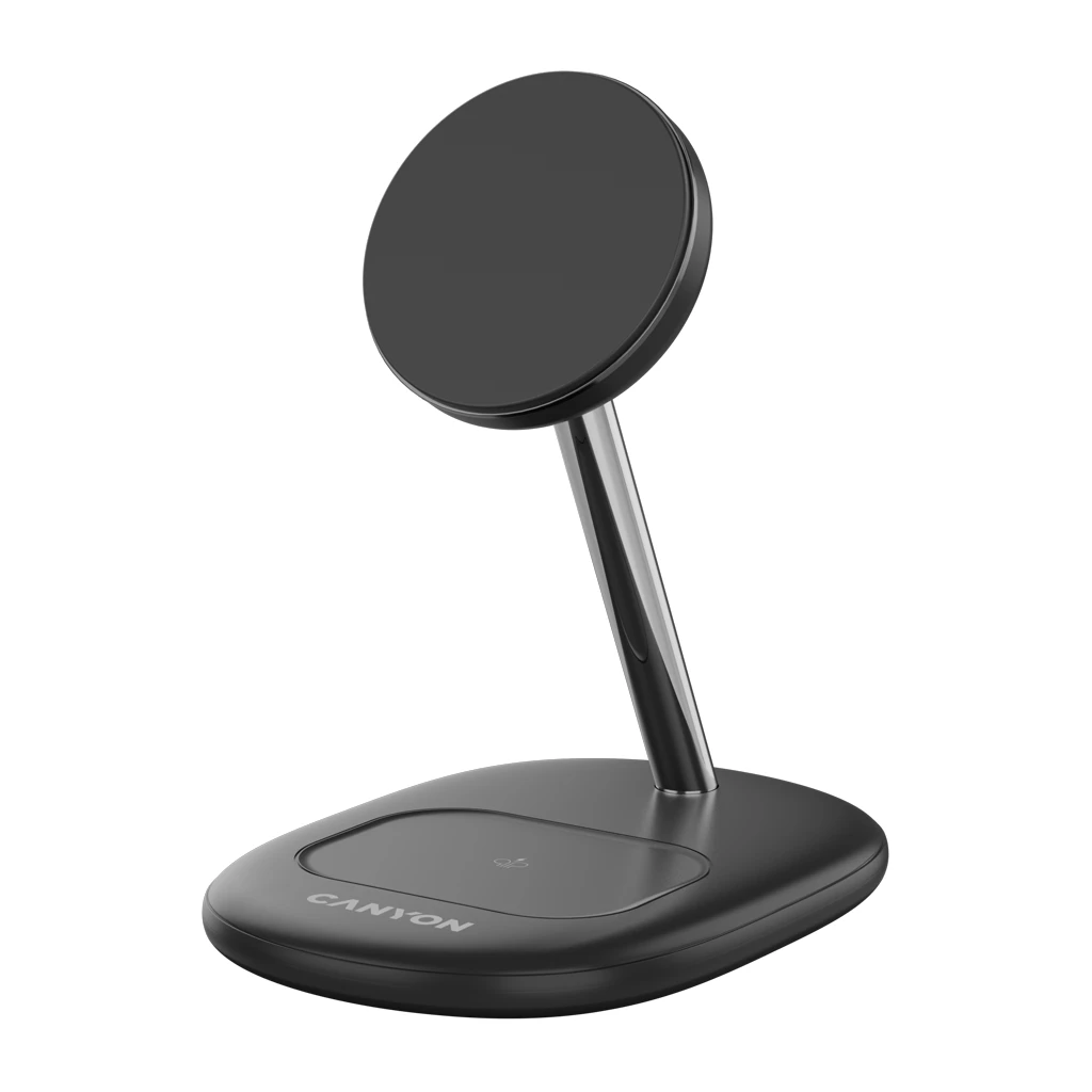 CANYON wireless charger WCS-205 15W Qi2 2in1 Black - image 1