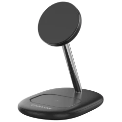 CANYON wireless charger WCS-205 15W Qi2 2in1 Black - thumbnail 1