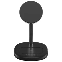 CANYON wireless charger WCS-205 15W Qi2 2in1 Black - thumbnail 2