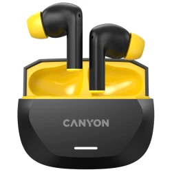 Canyon Hexagon 7 Bežične Slušalice - ANC+ENC, Bežično punjenje, Crno-žute - thumbnail 1