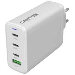 CANYON charger CU140ACC GaN 150W 3xPD 1xQC EU White - thumbnail 4