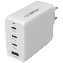CANYON charger CU100ACC GaN 100W 3xPD 1xQC EU White - thumbnail 3