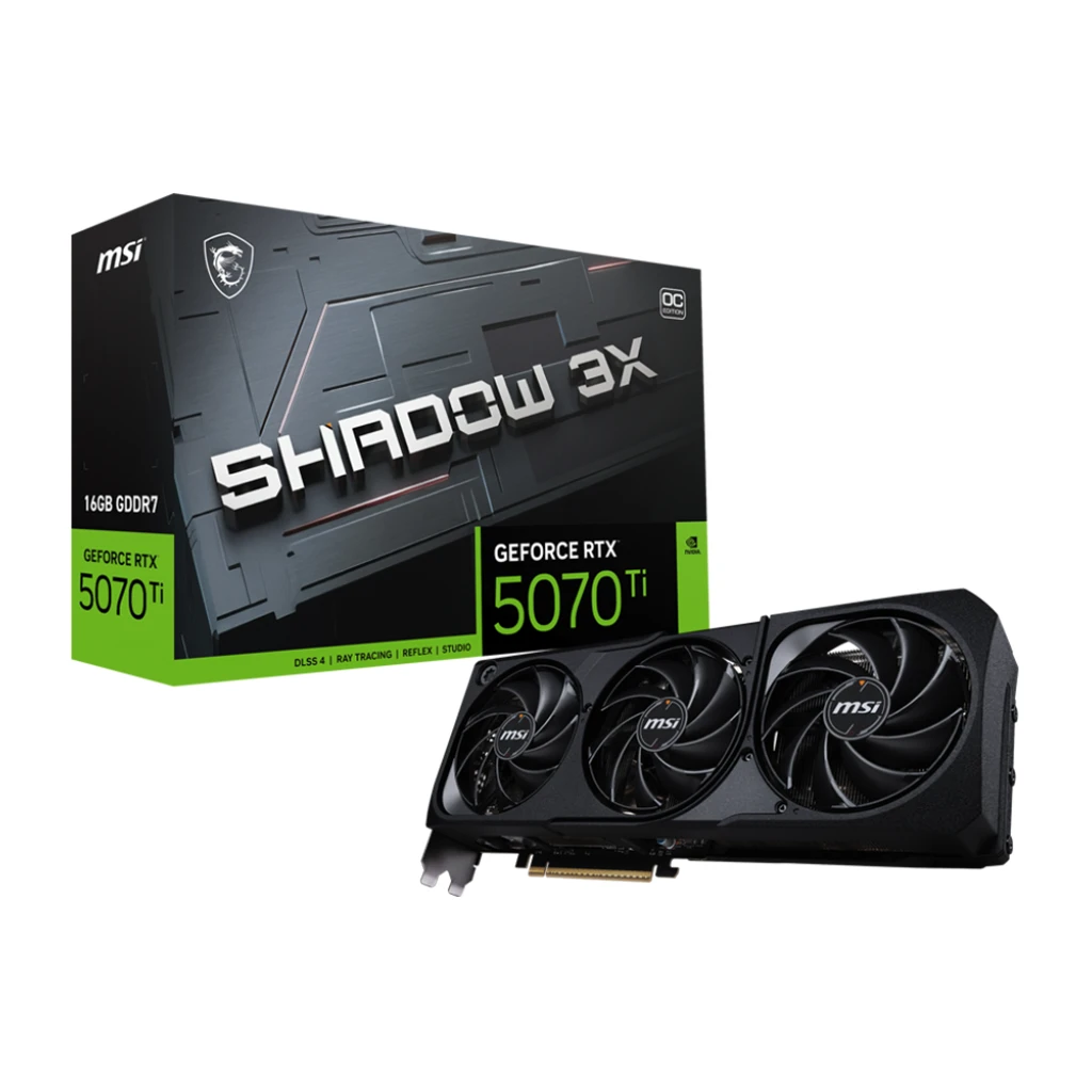 MSI Video Card Nvidia GeForce RTX 5070 TI 16G SHADOW 3X OC 16GB GDDR7/256bit PCI-E - image 1