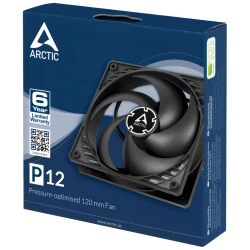 Arctic Case Fan P12 (Black)Pressure-optimised 120 mm Fan - thumbnail 2
