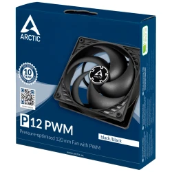 Arctic Fan P12 PWM (Black)Pressure-optimised 120 mm Fan with PWM - thumbnail 2