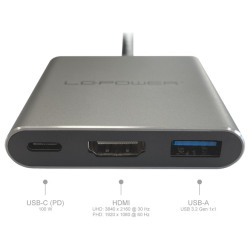 LC-Power USB-C HubUSB-A,  USB-C (PD 100W),1x HDMI do 4k UHD - thumbnail 2