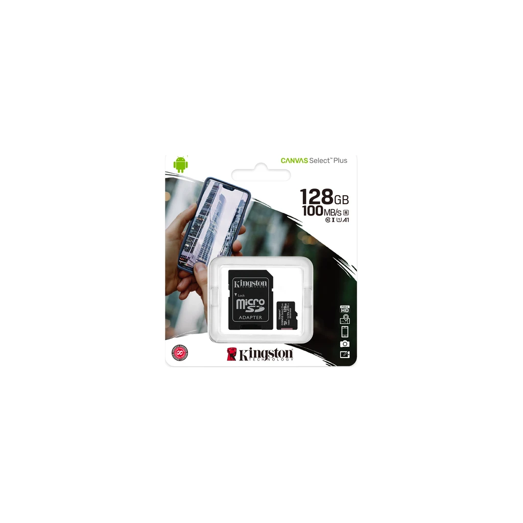 Kingston microSD 128GB Class10Canvas Select Plus100MBs Read,Class 10 UHS-I - image 1