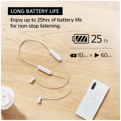 Sony slusalice WIC100, bijelein-Ear; Bluetooth; sa mikrofon - thumbnail 3