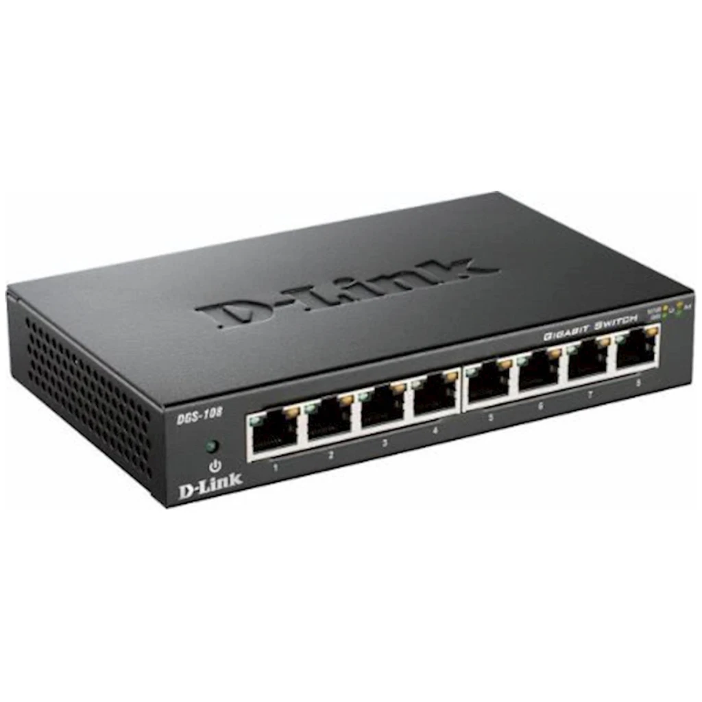 Switch DLINK 8-Port Gigabit Unmanaged Metalni DGS-108/E - image 1