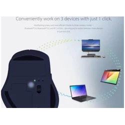 Miš ASUS MW203 Multi-Device Wireless Silent Mouse, tih, bežični, tamno plavi - thumbnail 3