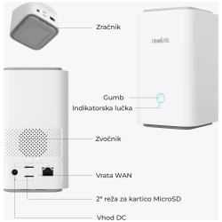 Home Hub 1 Reolink 16MP, do 8 kamera, 64Gb MicroSD, Alarm 115Db - thumbnail 2