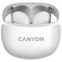 CANYON Bežične Slušalice TWS-5 - Bluetooth 5.0, Touch kontrole, Bijele - thumbnail 1