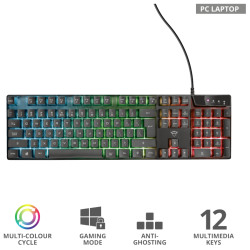 Trust GXT 835 gaming tastatura Azor Illuminated - thumbnail 1