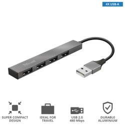 Trust mini hub 4-port USB 2.0 Halyx - thumbnail 1