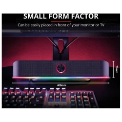 Trust GXT 619 RGB LED Soundbar Trust Thorne, Stereo soundbar Illuminated, space-saving design - thumbnail 2
