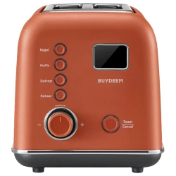 BUYDEEM 2-Slice Automatski Metalni Toster DT730E, Koi Crvena, EU, 7 nivoa zapečenosti - thumbnail 2