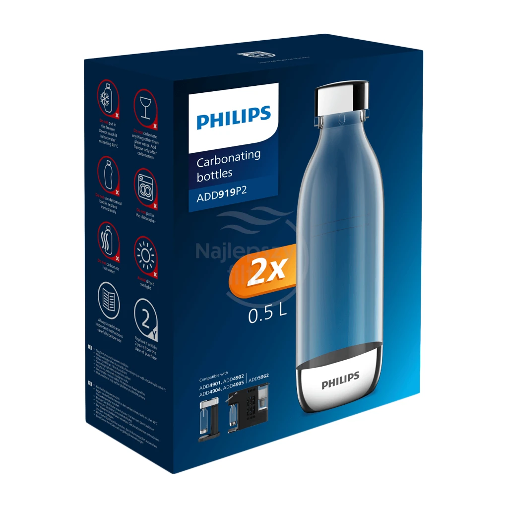 Philips Boca za Gaziranu Vodu VIVA - 0.5L, Duplo Pakovanje, Praktična - image 1