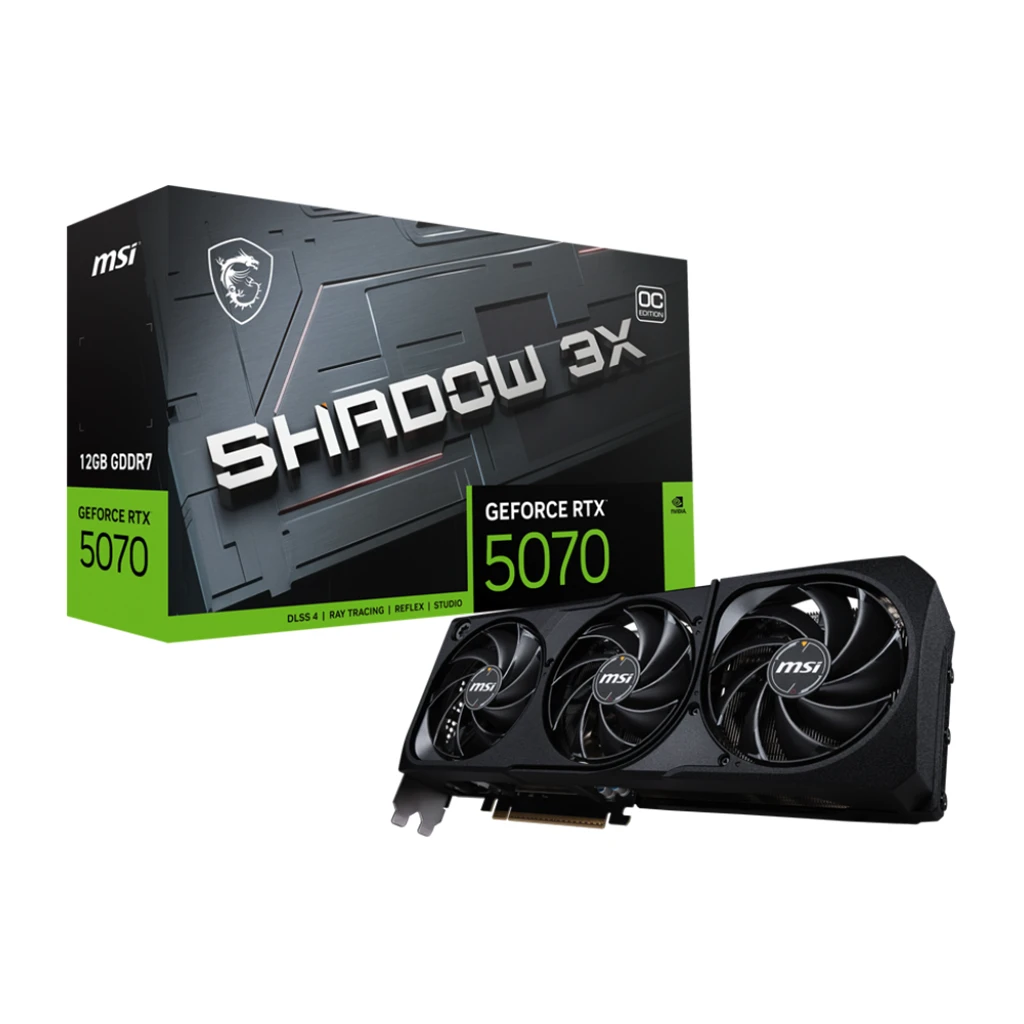 MSI Video Card Nvidia GeForce RTX 5070 12G SHADOW 3X OC 12GB GDDR7/192bit PCI-E Gen5 - image 1