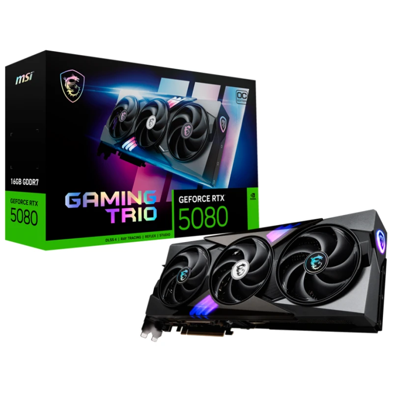 MSI Video Card Nvidia Gaming GeForce RTX 5080 16GB GDDR7 PCI Express 5.0 Video Card - image 1