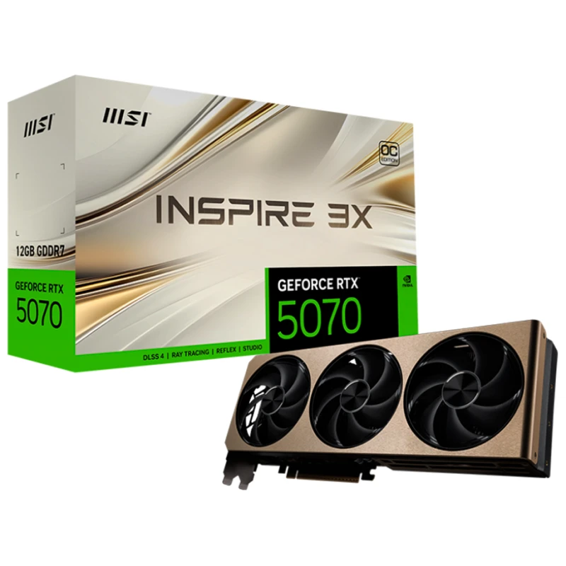 MSI Grafička kartica GeForce RTX 5070 INSPIRE 3X OC, 12GB GDDR7, 192bit, PCI-E Gen5 - image 1