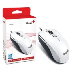 Genius miš DX-110 USB bijeli 1.000 DPI, USB veza,3 tipke, 1.5 m kabal - thumbnail 1