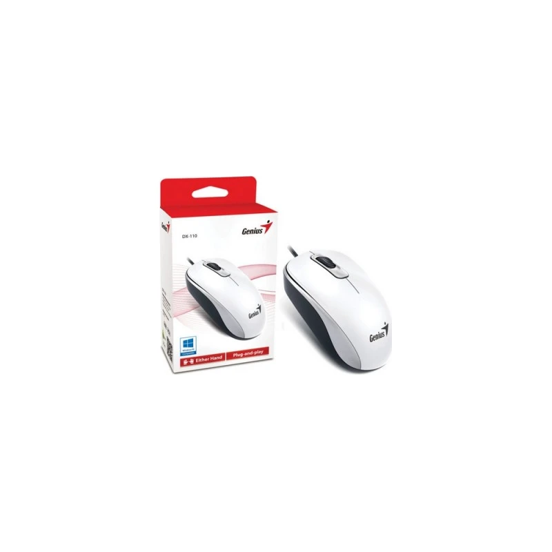 Genius miš DX-110 USB bijeli 1.000 DPI, USB veza,3 tipke, 1.5 m kabal - image 1