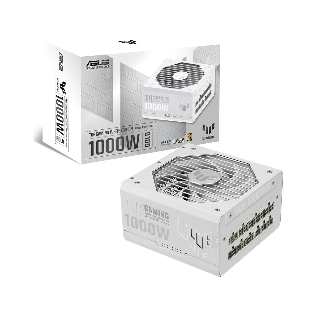 ASUS PSU TUF-GAMING-1000G-WHT1000W 80Plus Gold;Full modular1x16pin;4x8 pin;5 x SATA - image 1