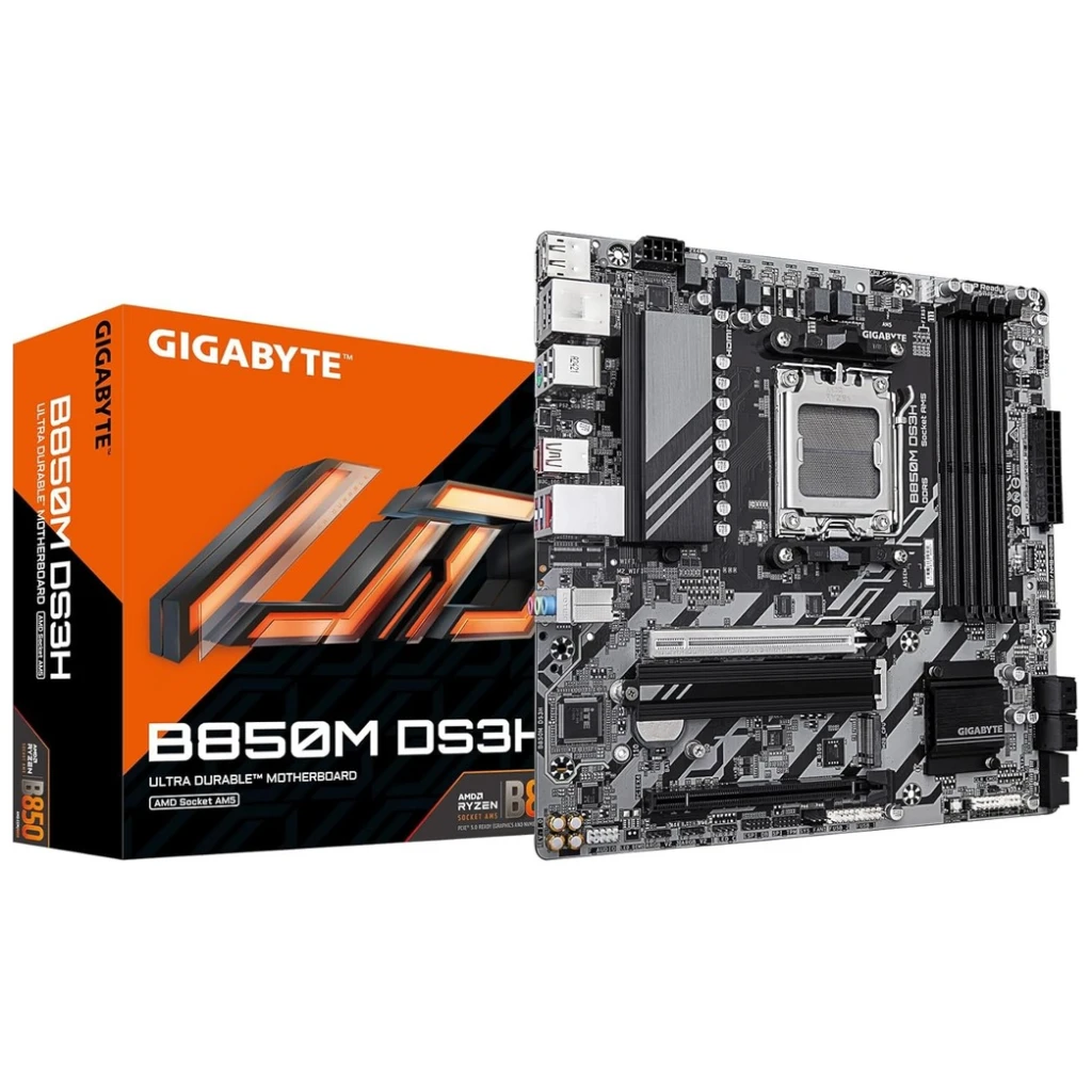 Gigabyte MB B850M DS3HAM5, 4x DDR5, 2x M.2, 4x SATA8xUSB, 1x HDMI, 2x DP, mATX - image 1