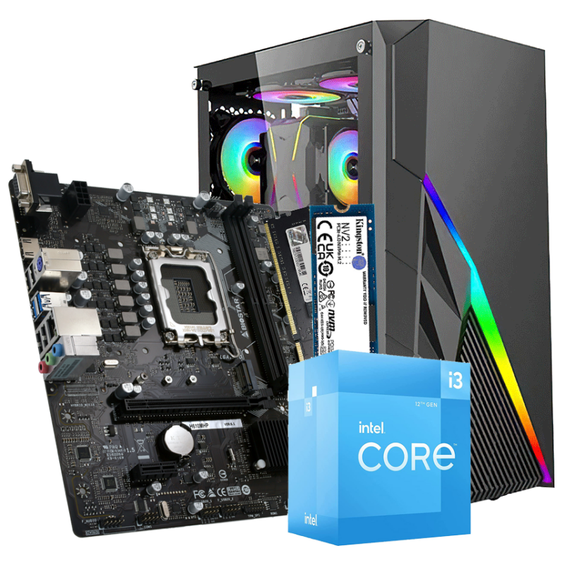 GNC PERFECT Win 11 PRO, Microsoft Office Pro Plus i3-12100 3.3GHz, H610 RAM 8GB DDR4 500GB NV2 NVM, IG-MAX 2Y - image 1