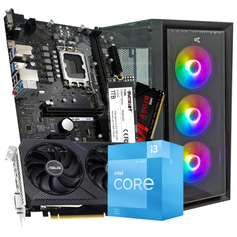 GNC GAMER HUNTER i3-12100F, H610, 16 GB DDR4, 1TB NVMe, RTX 3050 8GB, PSU 550W, gaming kućište - image 1