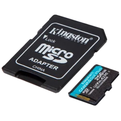 KINGSTON 256GB microSDXC Canvas Go Plus Gen4 200MB/s A2 U3 V30 Card + Adapter - thumbnail 2