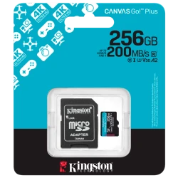 KINGSTON 256GB microSDXC Canvas Go Plus Gen4 200MB/s A2 U3 V30 Card + Adapter - thumbnail 3