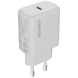Canyon Punjač OnCharge 250, 25W, 1xPD, EU Bijeli – Brzo punjenje i kompaktan dizajn - thumbnail 1