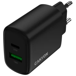 Canyon Punjač OnCharge 200 20W, 1x PD, 1x QC, EU, Crni – Brzo punjenje, Kompaktni dizajn - thumbnail 4