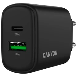 Canyon Punjač OnCharge 200 20W, 1x PD, 1x QC, EU, Crni – Brzo punjenje, Kompaktni dizajn - thumbnail 5