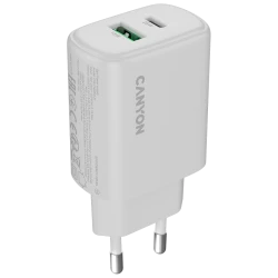 Canyon Punjač OnCharge 250 25W, 1x PD, 1x QC, EU, Bijeli - thumbnail 1