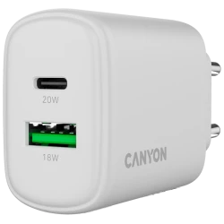CANYON Punjač OnCharge 200 20W, 1xPD, 1xQC, EU, Bijeli – Brzo punjenje i univerzalna kompatibilnost - thumbnail 5