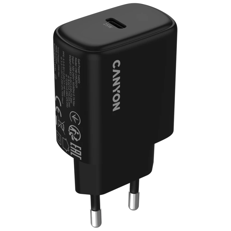 Canyon Punjač OnCharge 250 25W, 1x Power Delivery, EU Utikač, Crni - image 1