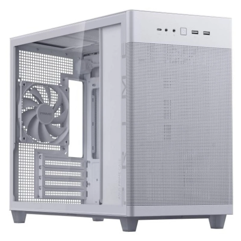 ASUS Prime AP201 Case TG WhiteMicroATX,tool-free side panelsTempered Glass - image 1