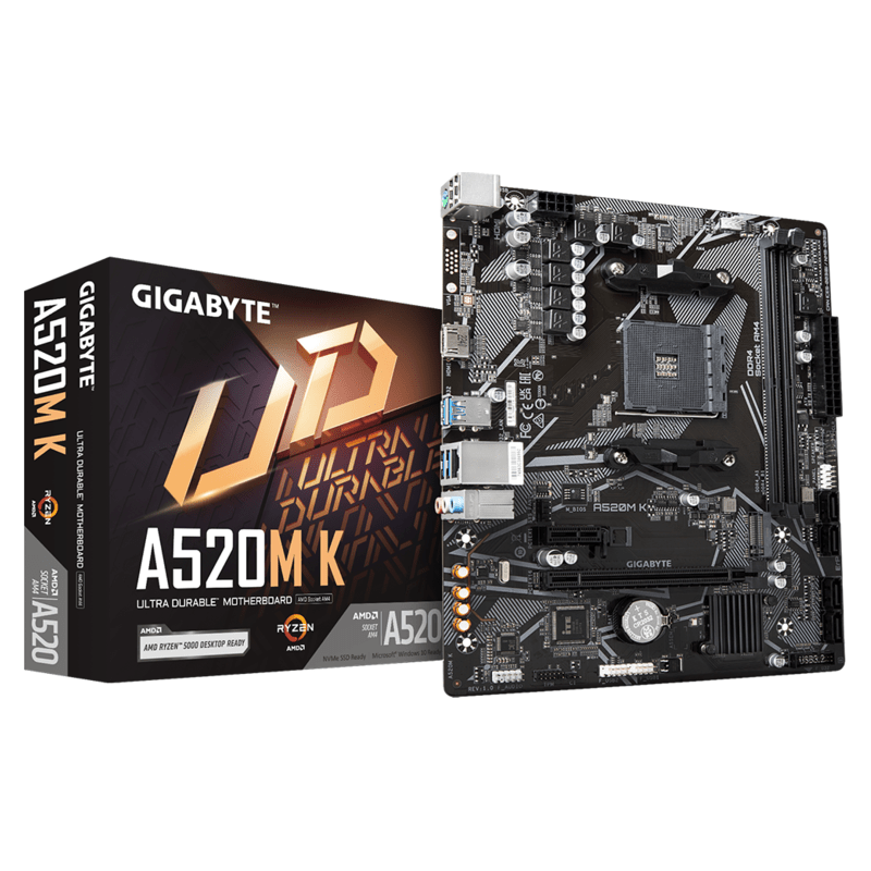 Gigabyte MB [A520M K V2 G10]AM4; 2xDDR4;M.2; 4xSATA; 6xUSBVGA, HDMI; mATX; - image 1