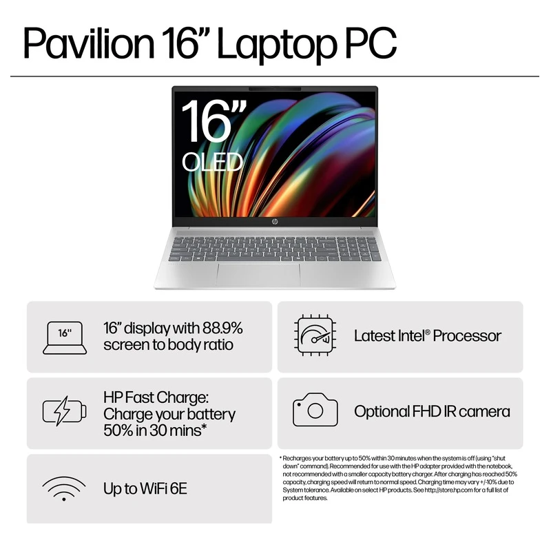 HP Pavilion Laptop 16-af0009nm16" FHD, U5-125U 1.3/4.3GHz16GB DDR5, 512GB SSD, Aluminium - image 1